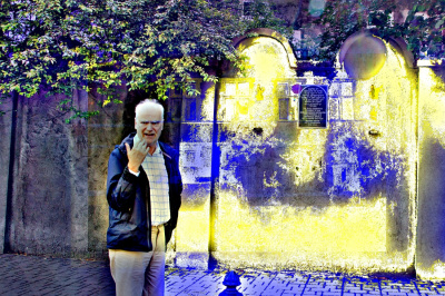 In front of the Kraków Ghetto Wall