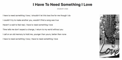 I Have To Need Something I Love