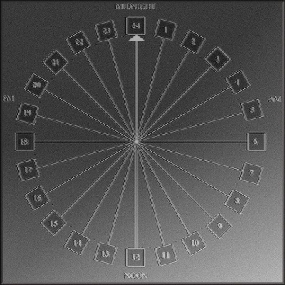 24 Hour Analog Timepiece