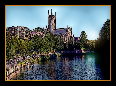 Church Near Riverbank