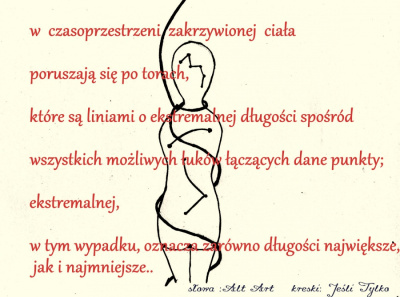 w czasoprzestrzeni zakrzywionej ciała