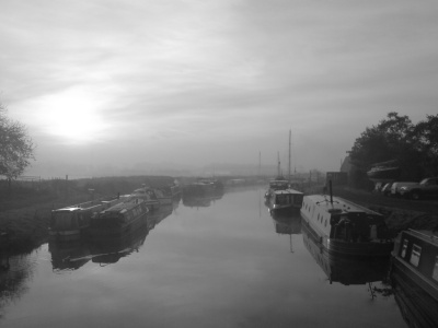 The canal I live on in my boat
