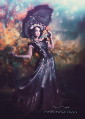 lady with an umbrella …