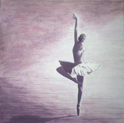 Baletnica - akryl na płótnie 40x40cm
