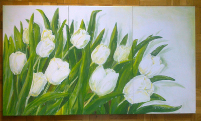 Tulipany z deszczem