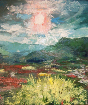 widok z górami w tle