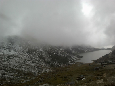 Beauty Of Snow on Mountain and Lake Intensifying the Beauty