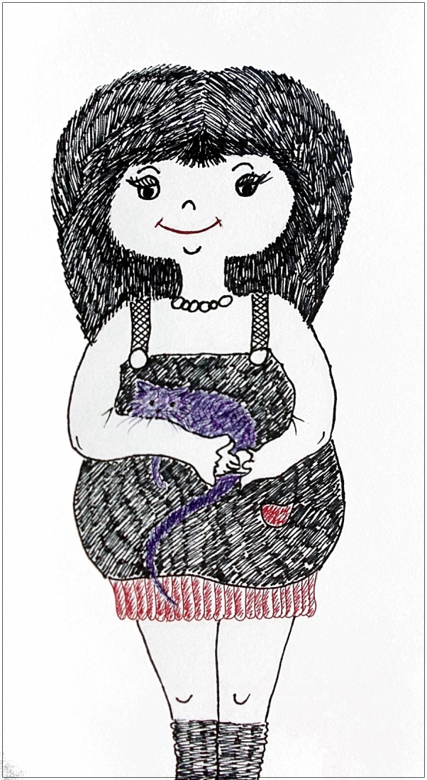 Jeżynka z niebieskim kotem