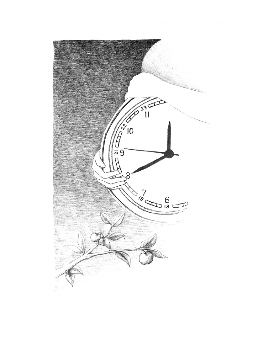 "...ma swój czas wypełniony niby chwilą/ opływa troską..."